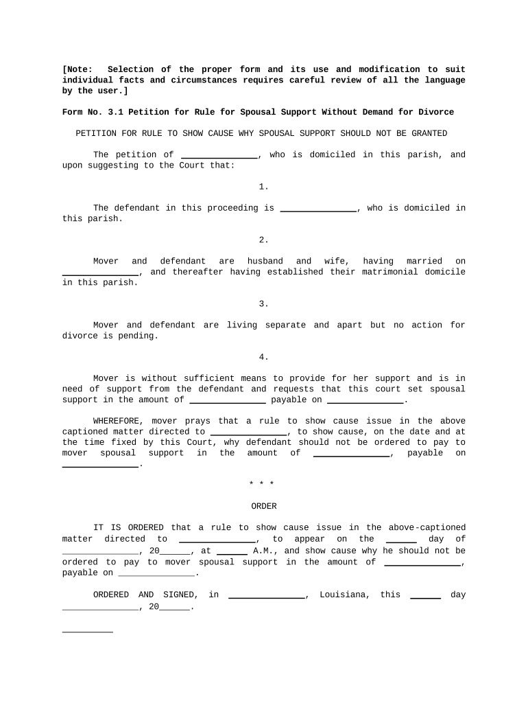 Louisiana Spousal  Form