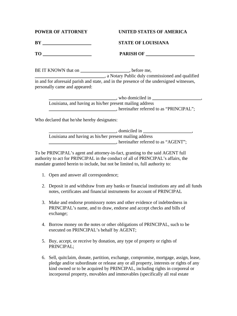 Louisiana General Attorney  Form