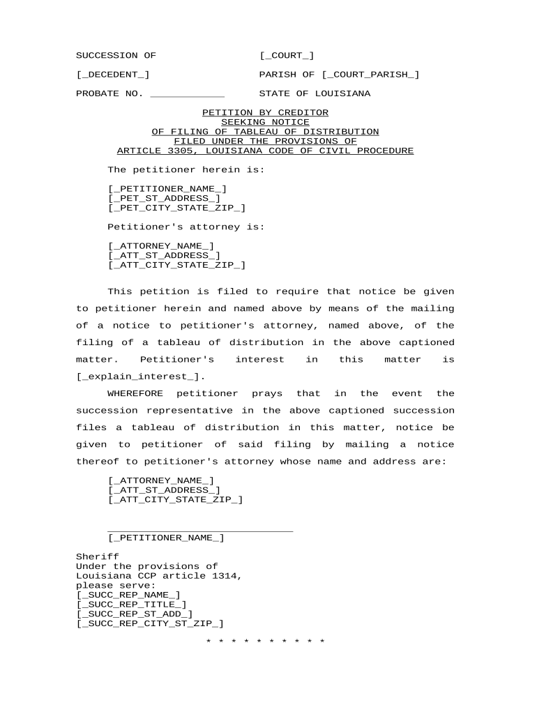 Louisiana Distribution  Form