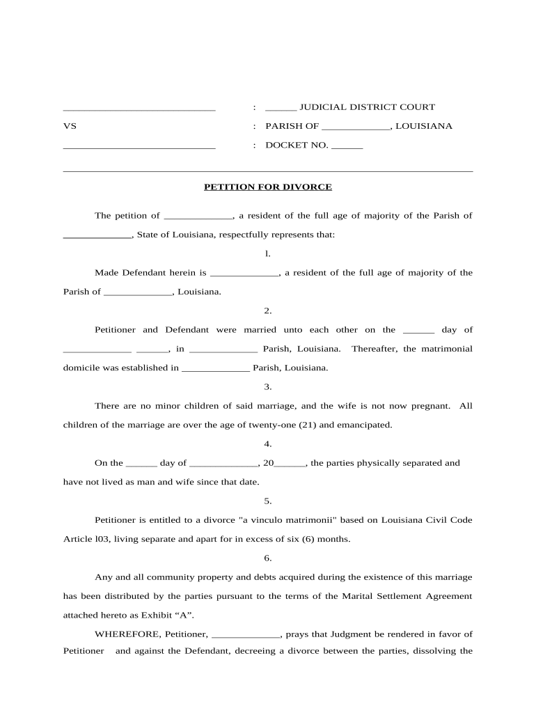 Louisiana 103  Form