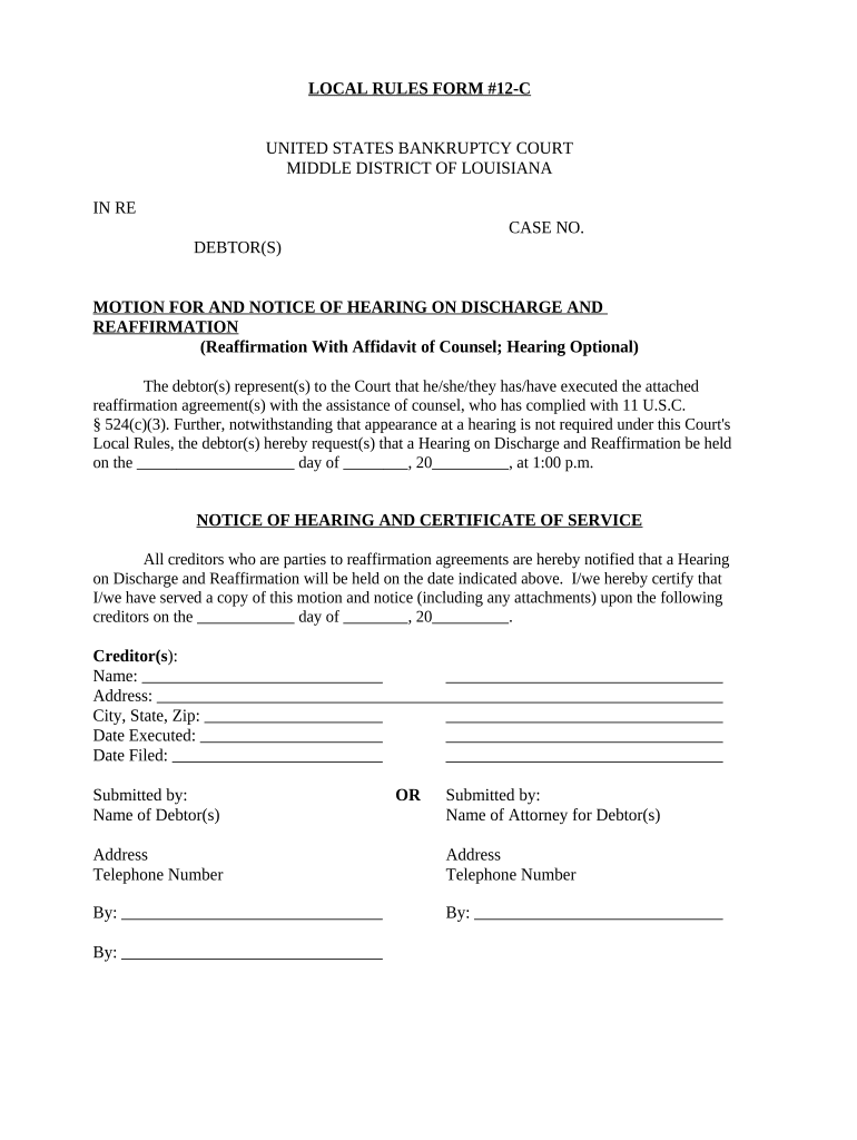 Louisiana Notice Form