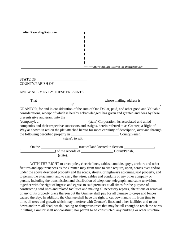 Easement Electric Pole  Form