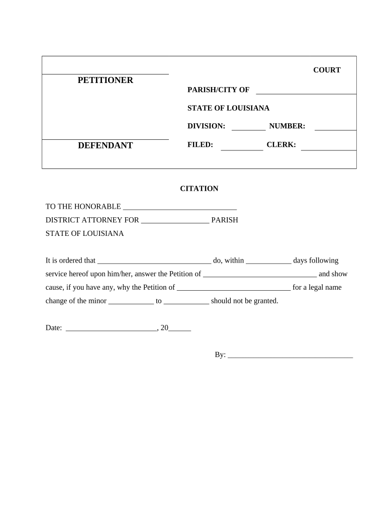 La Name Change  Form