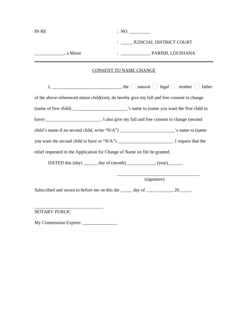 La Name Change  Form