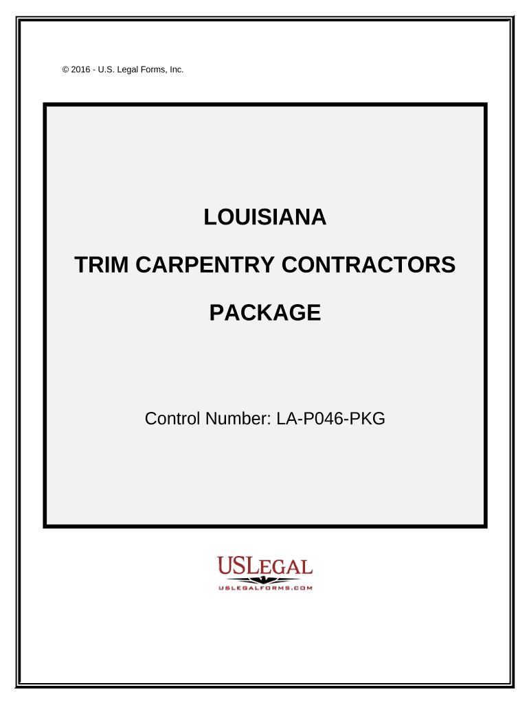 Trim Carpentry Contractor Package Louisiana  Form