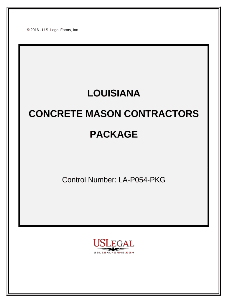 Concrete Mason Contractor Package Louisiana  Form