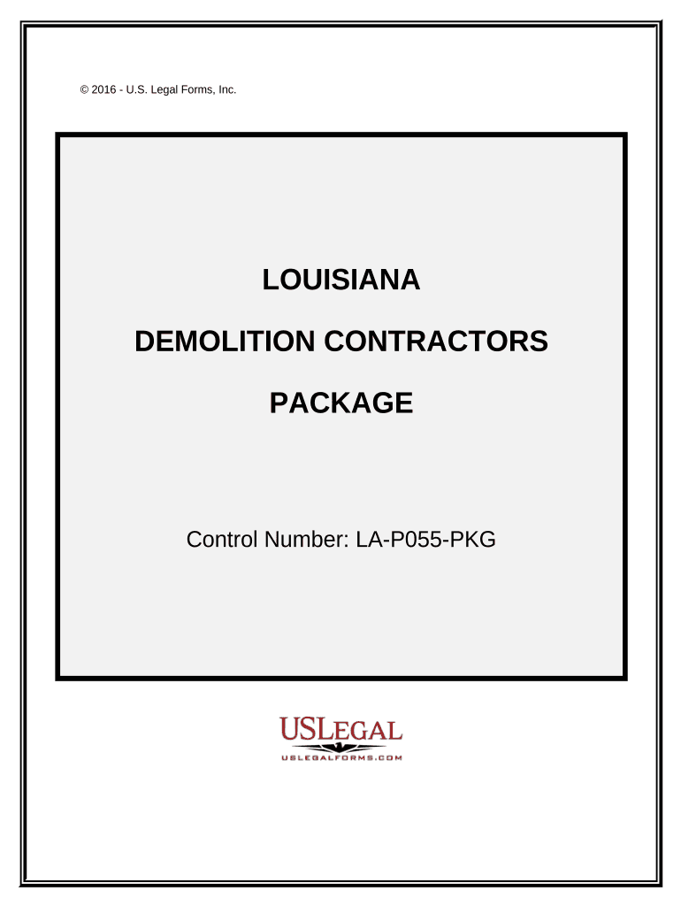 Demolition Contractor Package Louisiana  Form