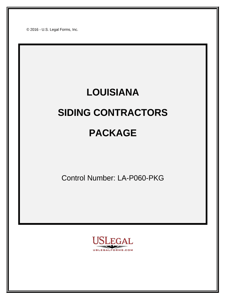 Siding Contractor Package Louisiana  Form