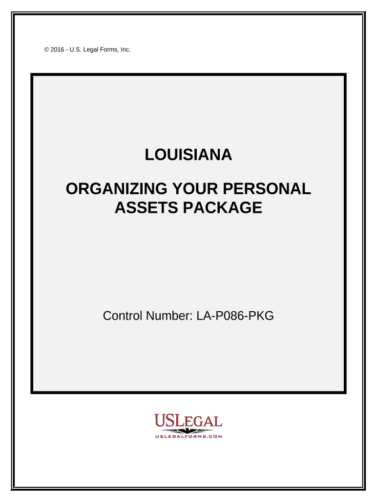 Organizing Your Personal Assets Package Louisiana  Form