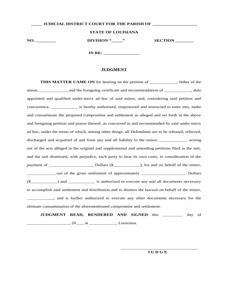 Judgment Louisiana  Form