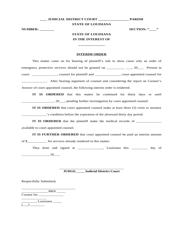 Louisiana Interim  Form