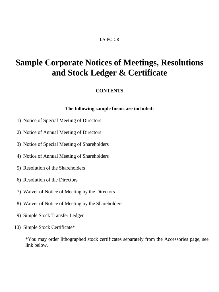 Sample Corporation Form