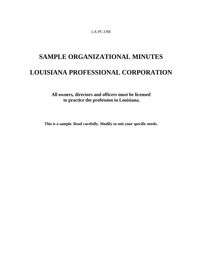 Sample Organizational  Form