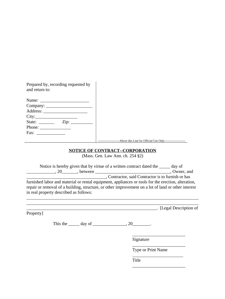 Ma Corporation  Form