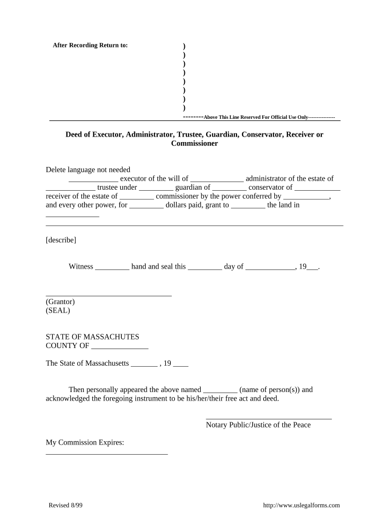 Massachusetts Deed  Form