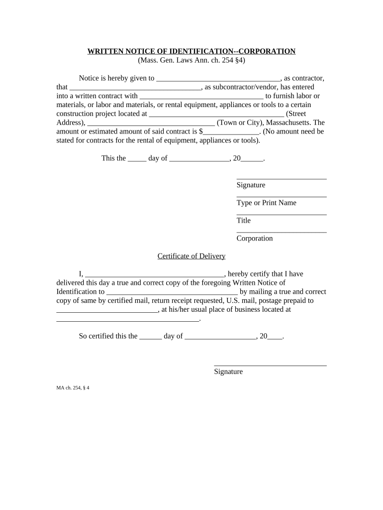 Fill and Sign the Massachusetts Corporation Company 497309625 Form