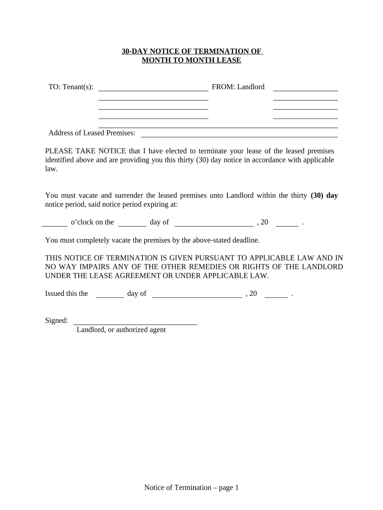 Massachusetts Terminate  Form