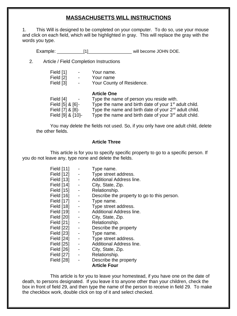 Mutual Wills Package of Last Wills and Testaments for Unmarried Persons Living Together with Adult Children Massachusetts  Form