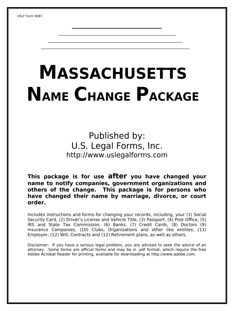 Massachusetts Name Change  Form