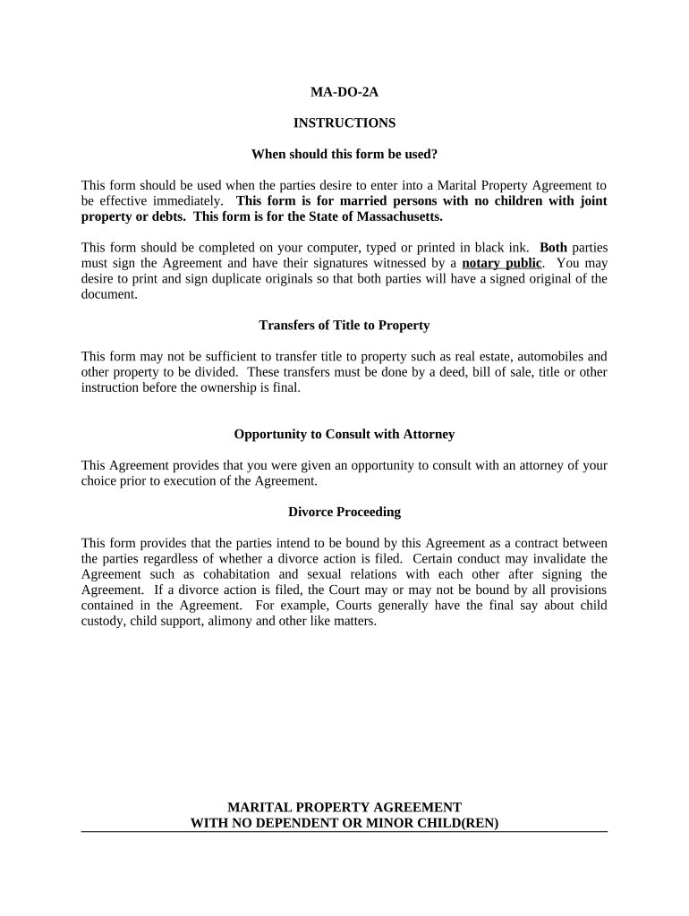 Marital Domestic Separation and Property Settlement Agreement No Children Parties May Have Joint Property or Debts Effective Imm  Form