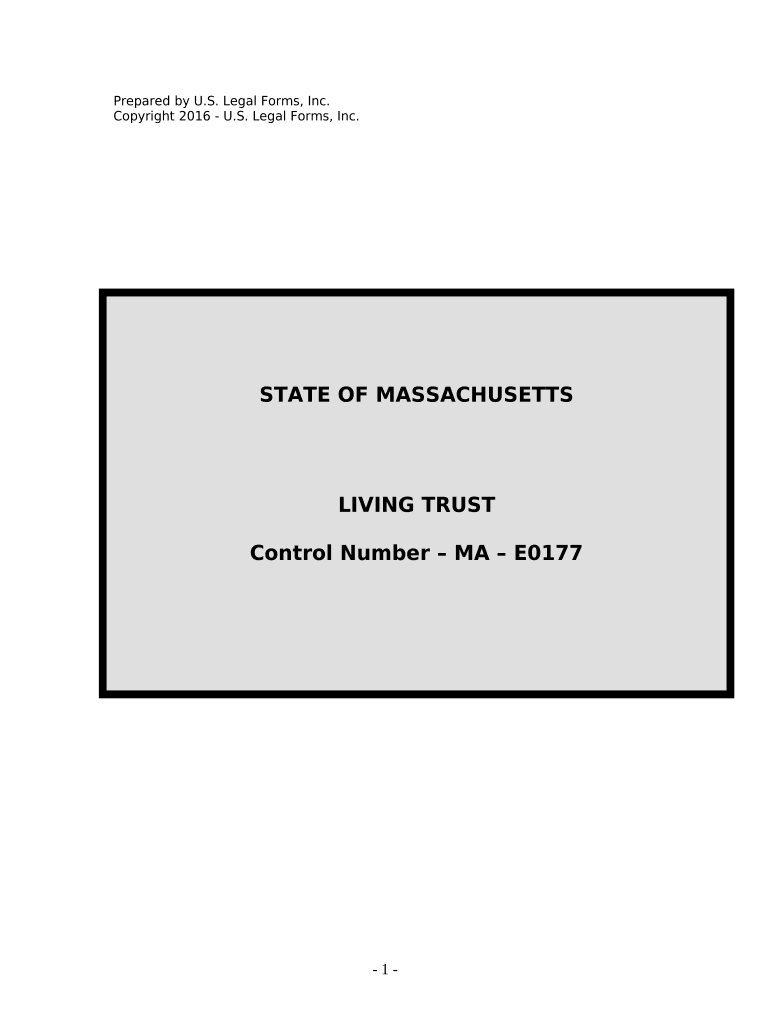 Fill and Sign the Living Trust for Husband and Wife with One Child Massachusetts Form