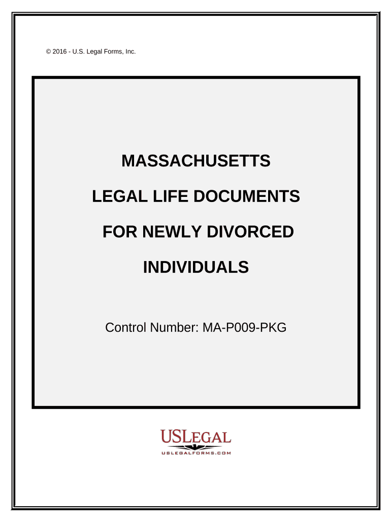 Newly Divorced Individuals Package Massachusetts  Form