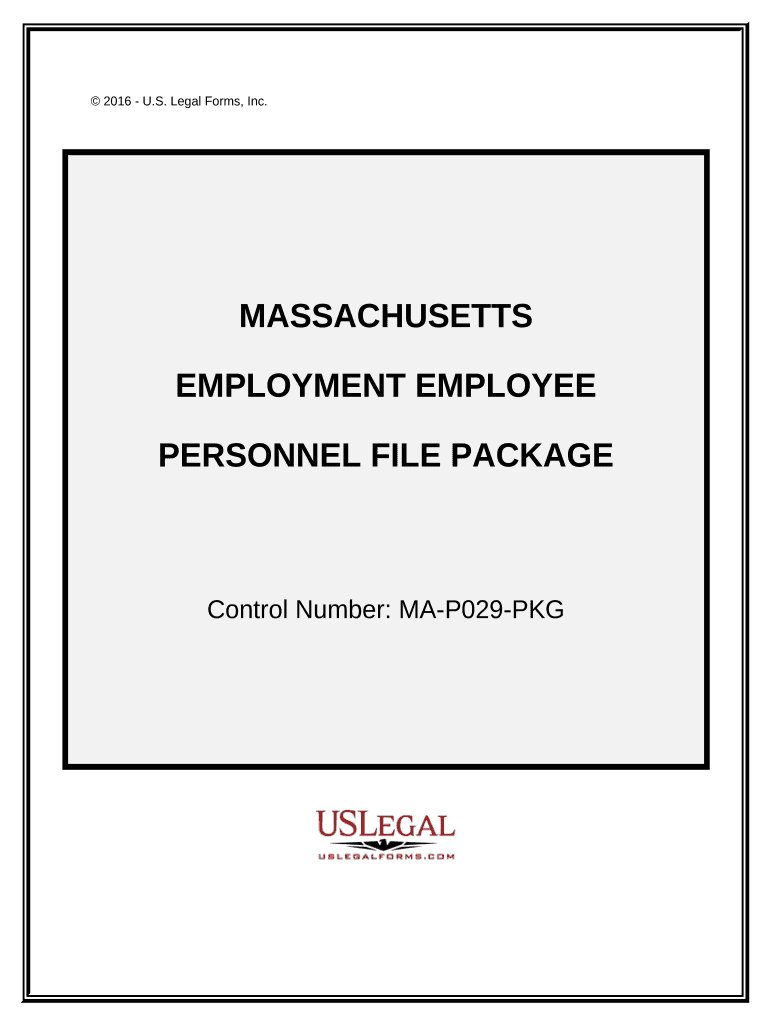 Employment Employee Personnel File Package Massachusetts  Form