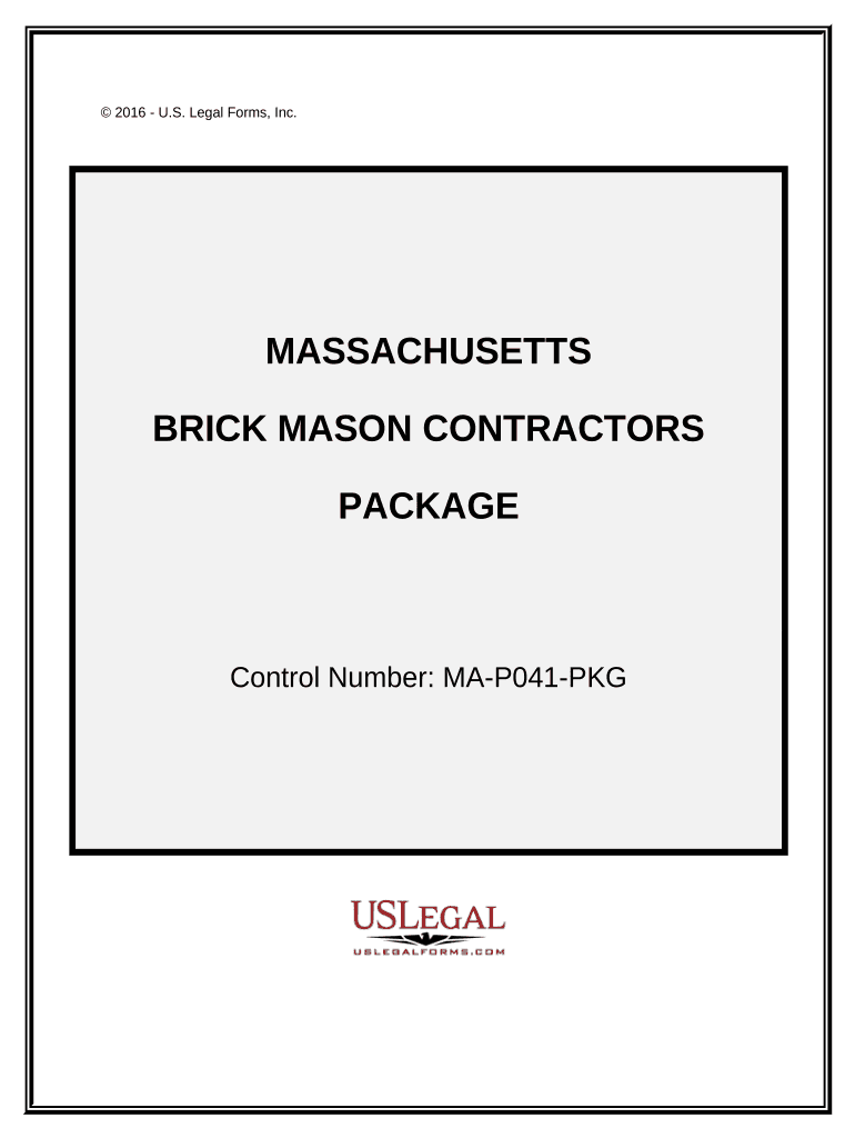 Brick Mason Contractor Package Massachusetts  Form