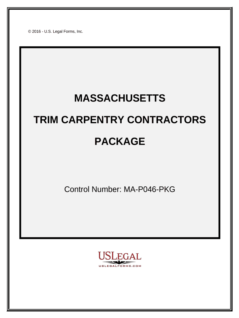 Trim Carpentry Contractor Package Massachusetts  Form