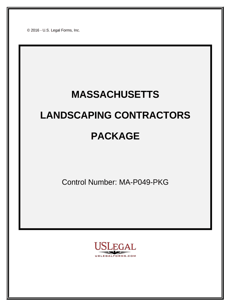 Landscaping Contractor Package Massachusetts  Form