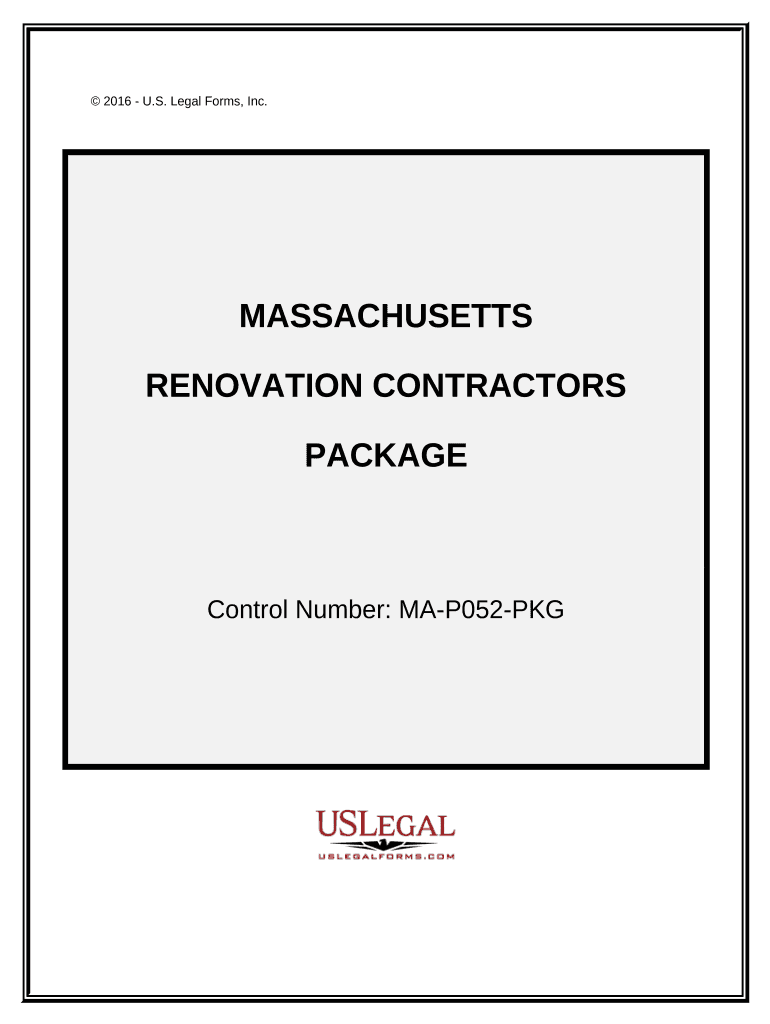 Renovation Contractor Package Massachusetts  Form