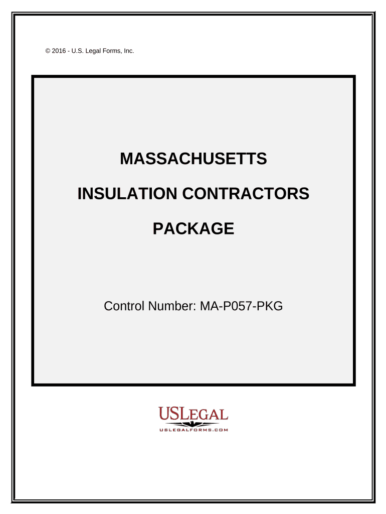 Insulation Contractor Package Massachusetts  Form