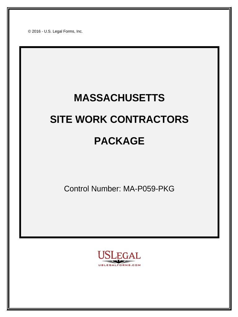 Site Work Contractor Package Massachusetts  Form