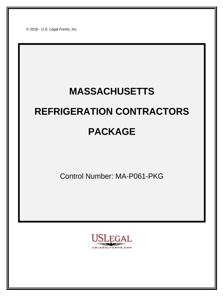 Refrigeration Contractor Package Massachusetts  Form
