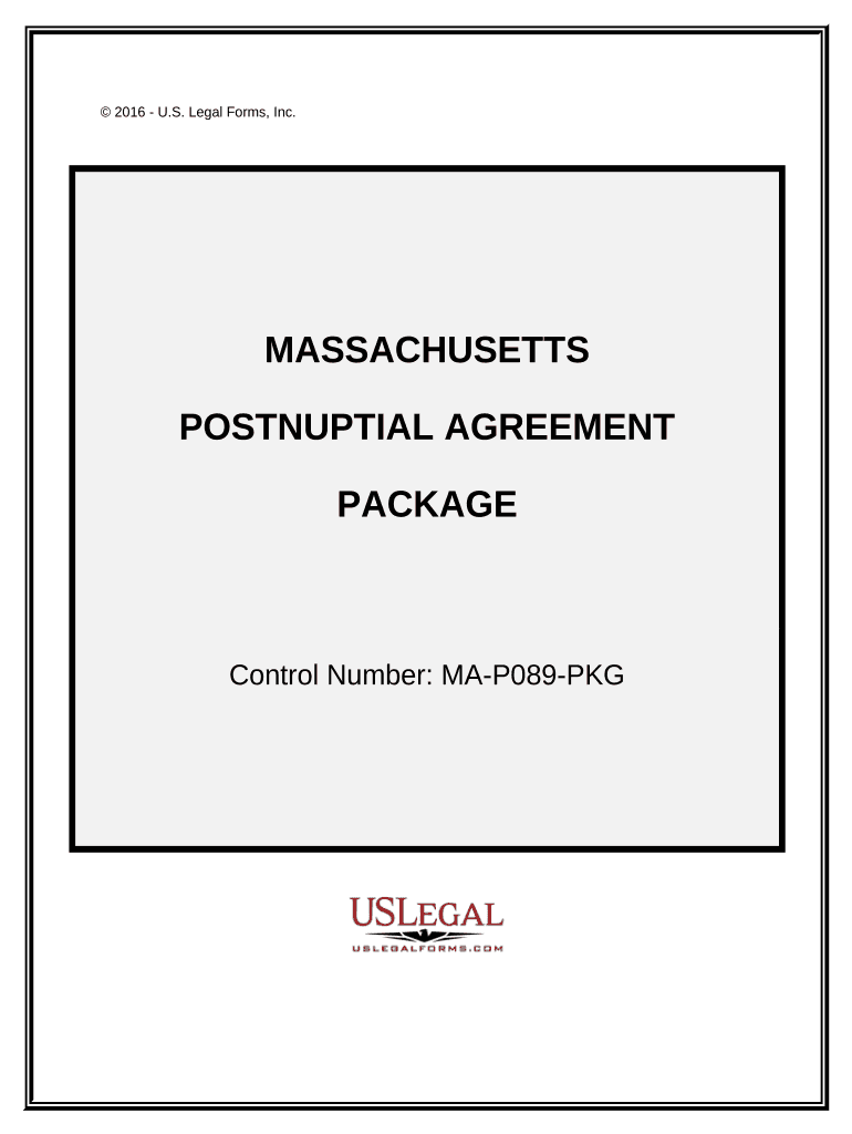 Postnuptial Agreements Package Massachusetts  Form