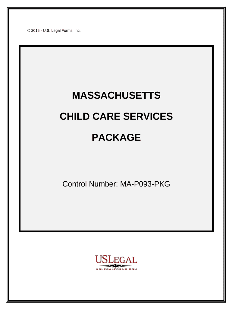 Child Care Services Package Massachusetts  Form