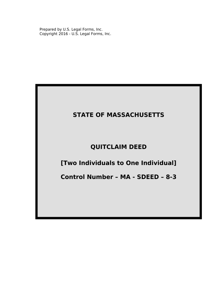 Massachusetts Quitclaim Deed  Form