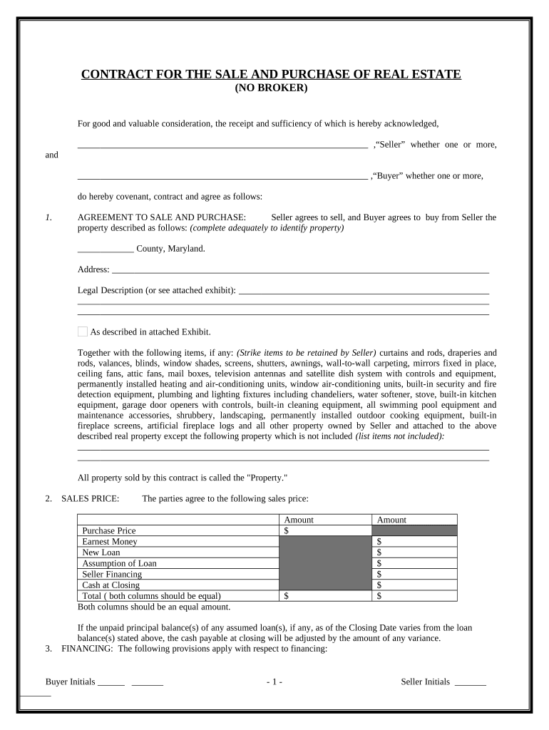Md Contract  Form