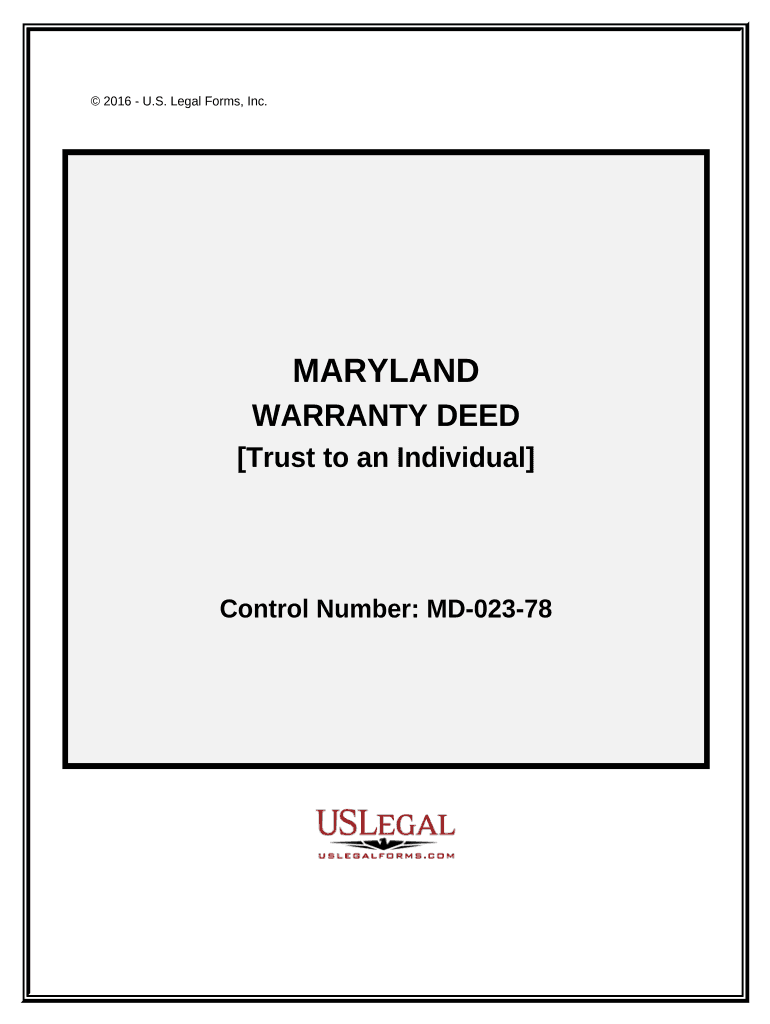 Maryland Deed Trust  Form