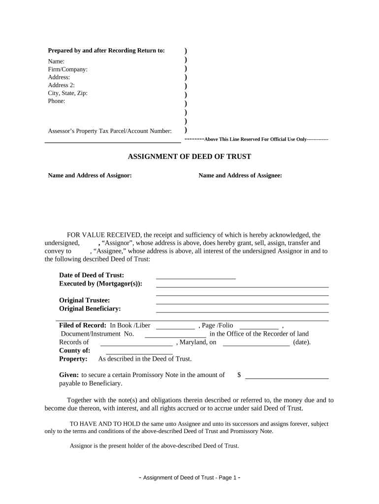 Maryland Holder  Form