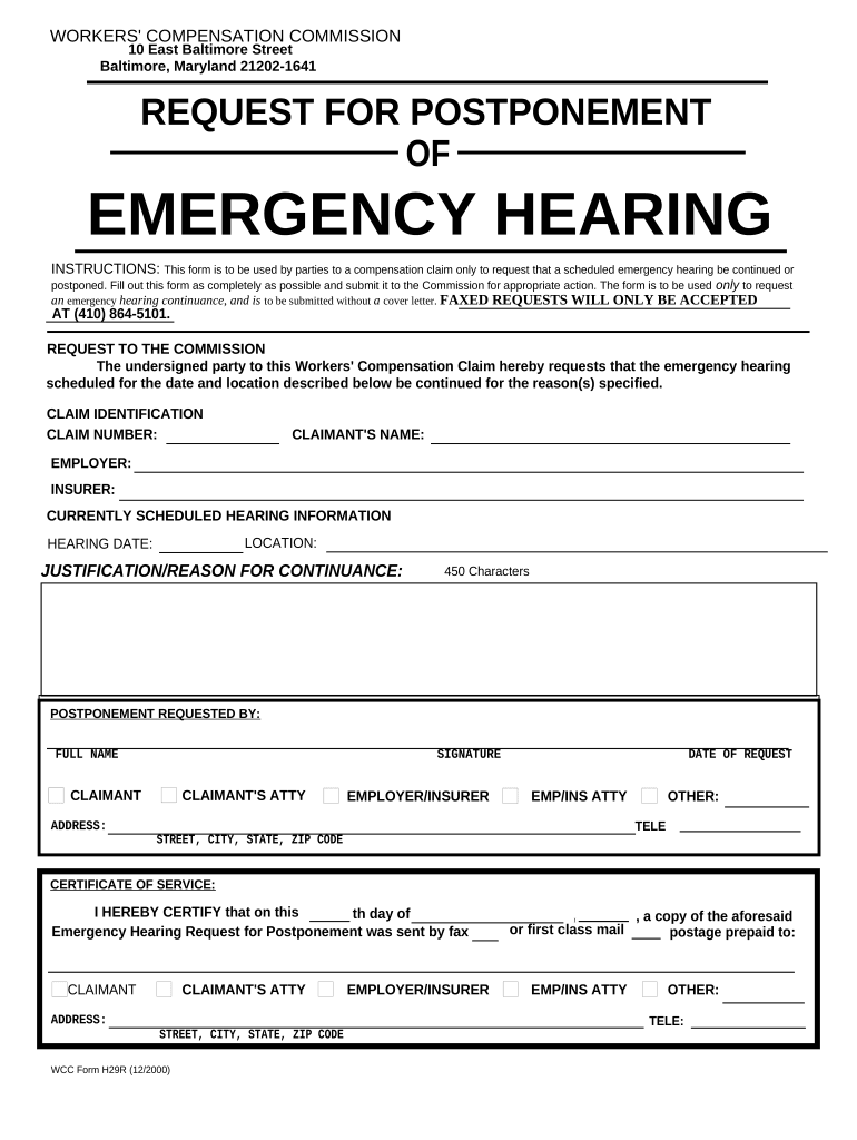 Maryland Request Hearing  Form