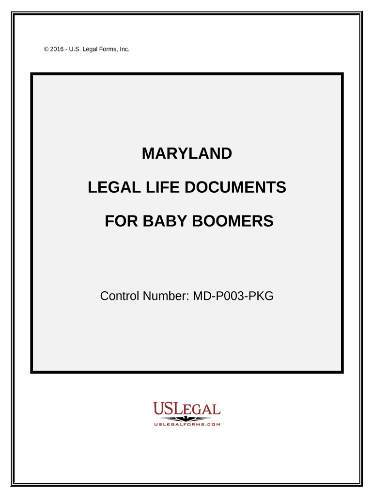 Essential Legal Life Documents for Baby Boomers Maryland  Form