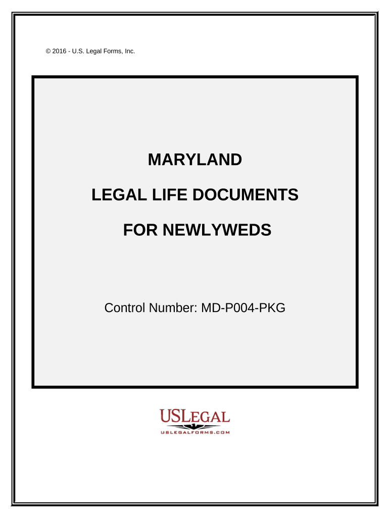 Essential Legal Life Documents for Newlyweds Maryland  Form