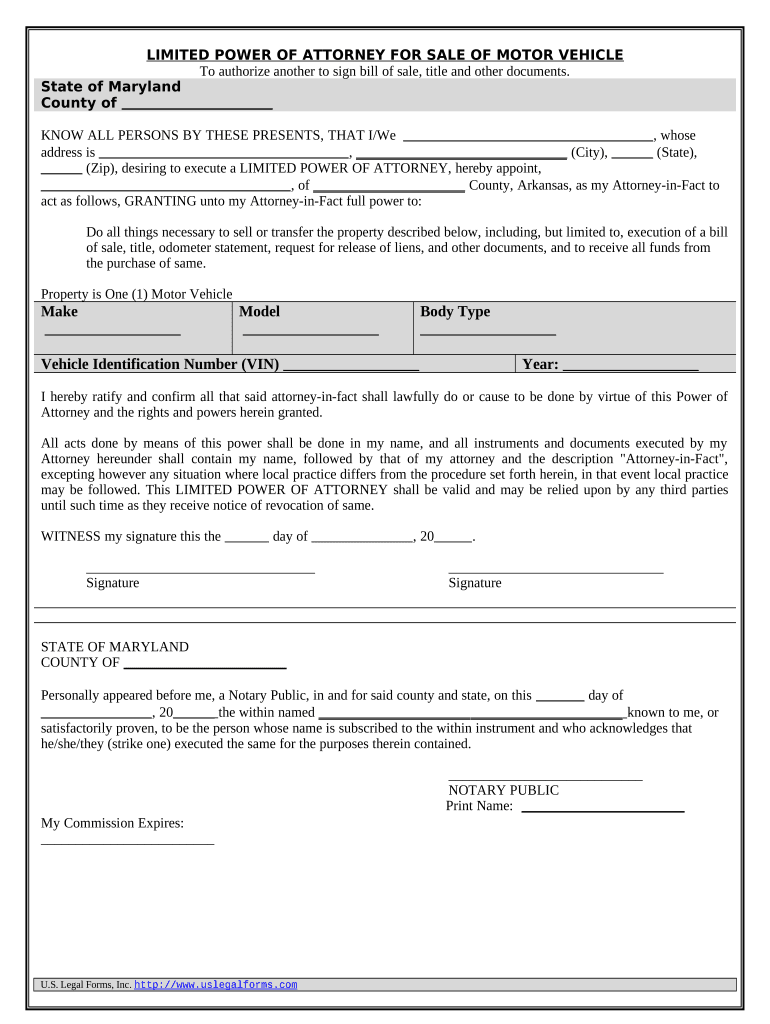 Md Attorney  Form