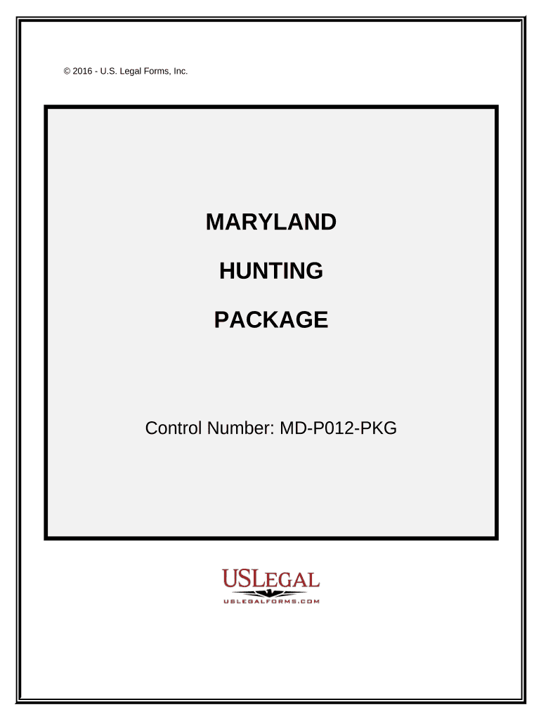 Hunting Forms Package Maryland