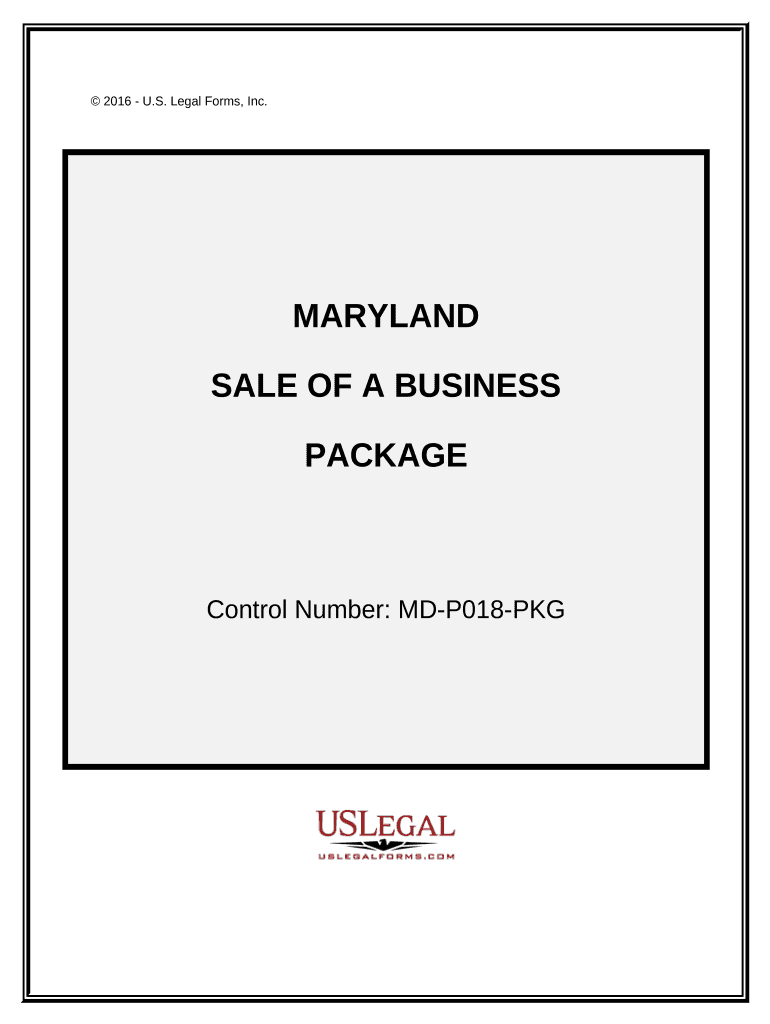 Sale of a Business Package Maryland  Form