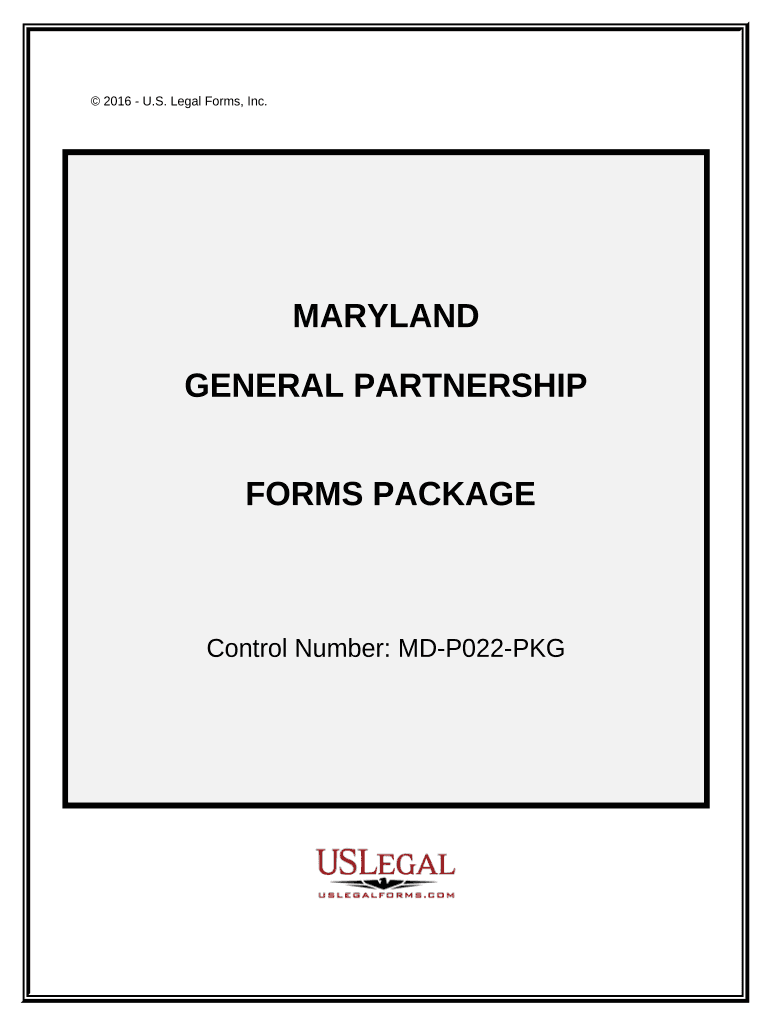 General Partnership Package Maryland  Form