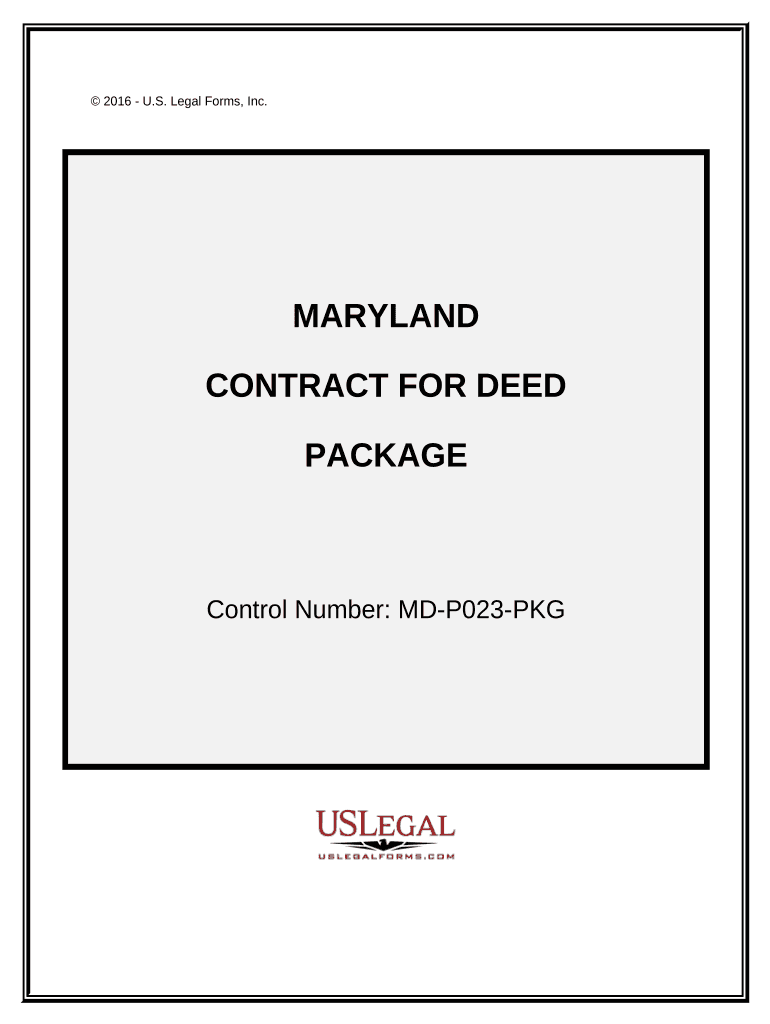 Contract for Deed Package Maryland  Form