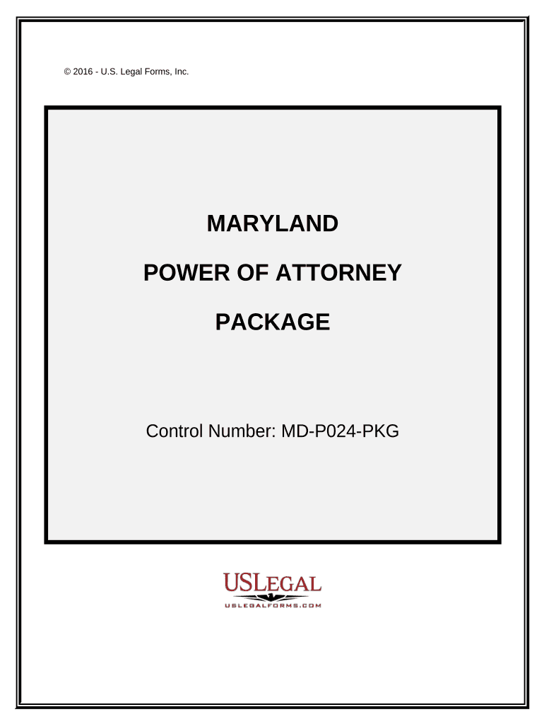 Power of Attorney Forms Package Maryland