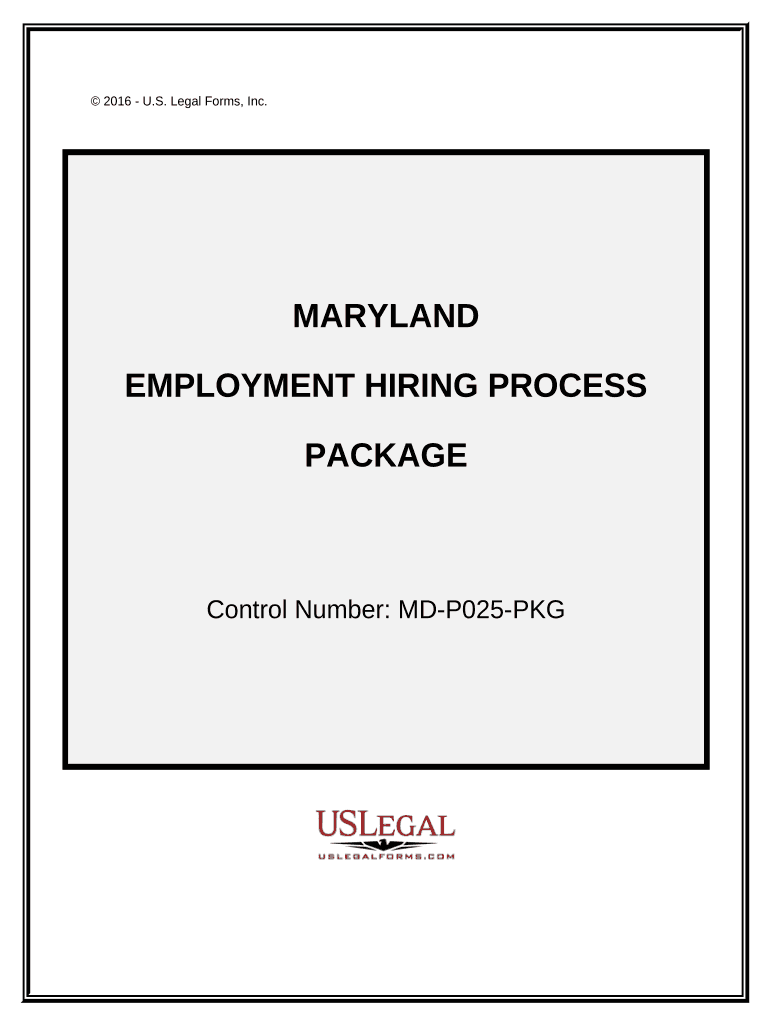 Employment Hiring Process Package Maryland  Form